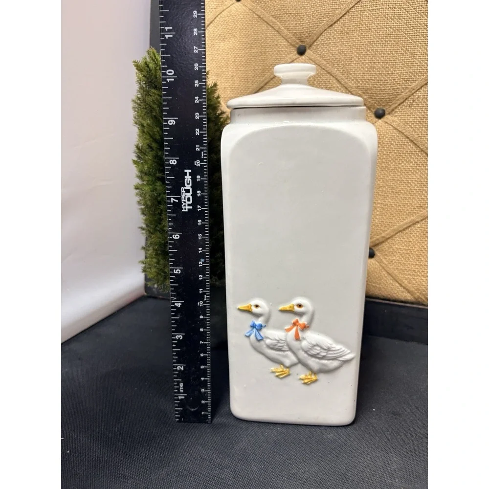 Otagiri Ceramic Duck Cookie Jar / Canister With Lid Cottagecore